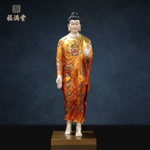铜中式佛堂释迦牟尼佛像装饰摆件