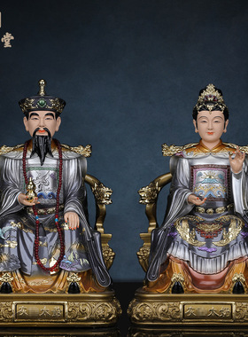 树脂中式佛堂灰老太爷灰装饰摆件