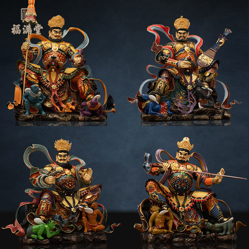 四大天王佛像摆件四大金刚持国广目增长多闻天王护法神像