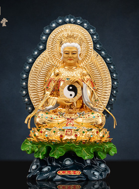 铜中式佛堂无生老母像体装饰摆件