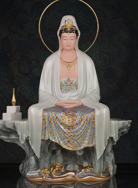 合成玉石中式佛堂装饰摆件