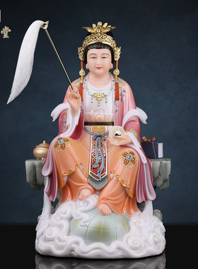 合成玉石粉中式佛堂装饰摆件