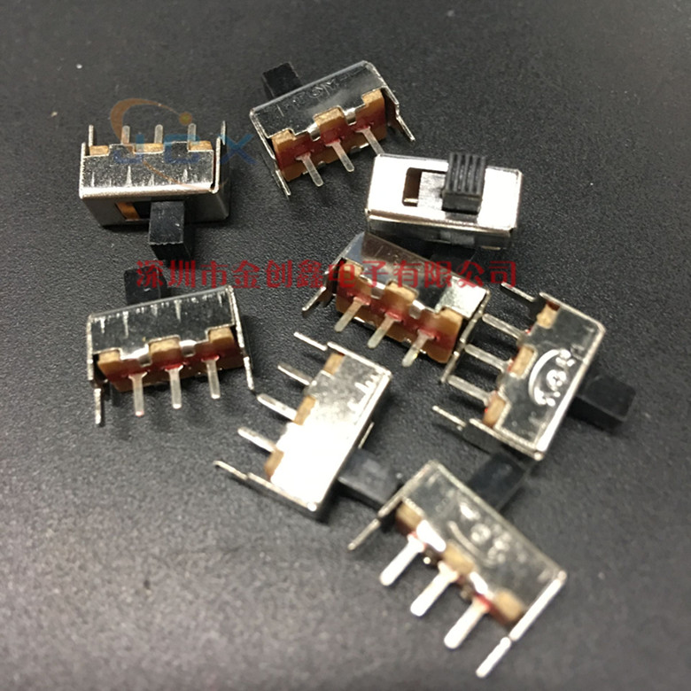 拨动开关SS-12F44 二挡立式插座连接器 SS12F44G5滑动开关柄长5mm