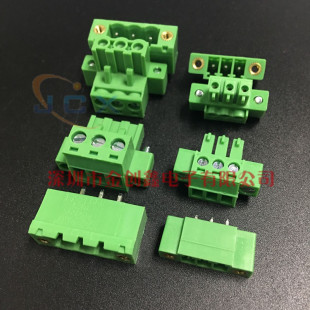 PCB接线端子 带耳朵法兰端子XK15EDGKM 3.5 3.81 5.08直弯针插拔式