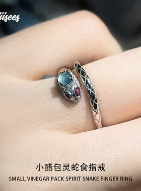 HIISEES逆爱小醋包同款戒指女轻奢镶钻高级感小众设计时尚配饰
