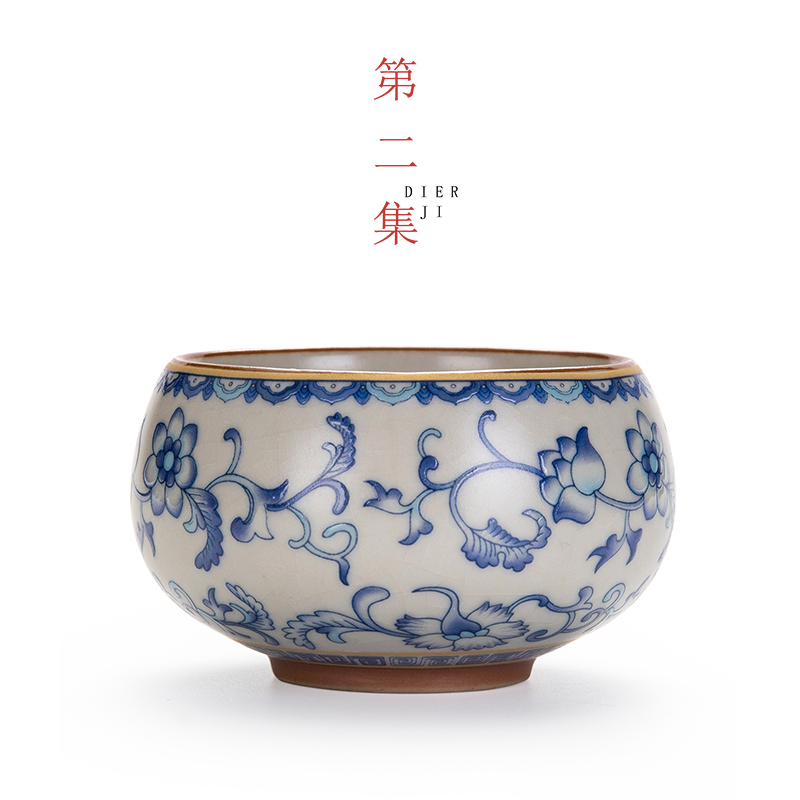 第二集汝窑宋式青花缠枝莲小茶杯茶盏主人杯单杯个人专用品茗杯,餐饮具,茶杯,淘宝优惠券,粉丝福利购,淘宝优惠卷