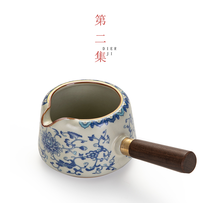 第二集 青花缠枝莲宋式汝窑侧把公道杯防烫手木把茶海 茶水分茶器,餐饮具,茶海,淘宝优惠券,粉丝福利购,淘宝优惠卷