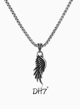 DH7恶魔之翼羽毛吊坠项链
