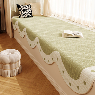 飘窗垫带垂边飘窗垫盖布薄款简约可机洗加厚绒隔凉窗台垫秋冬毛绒