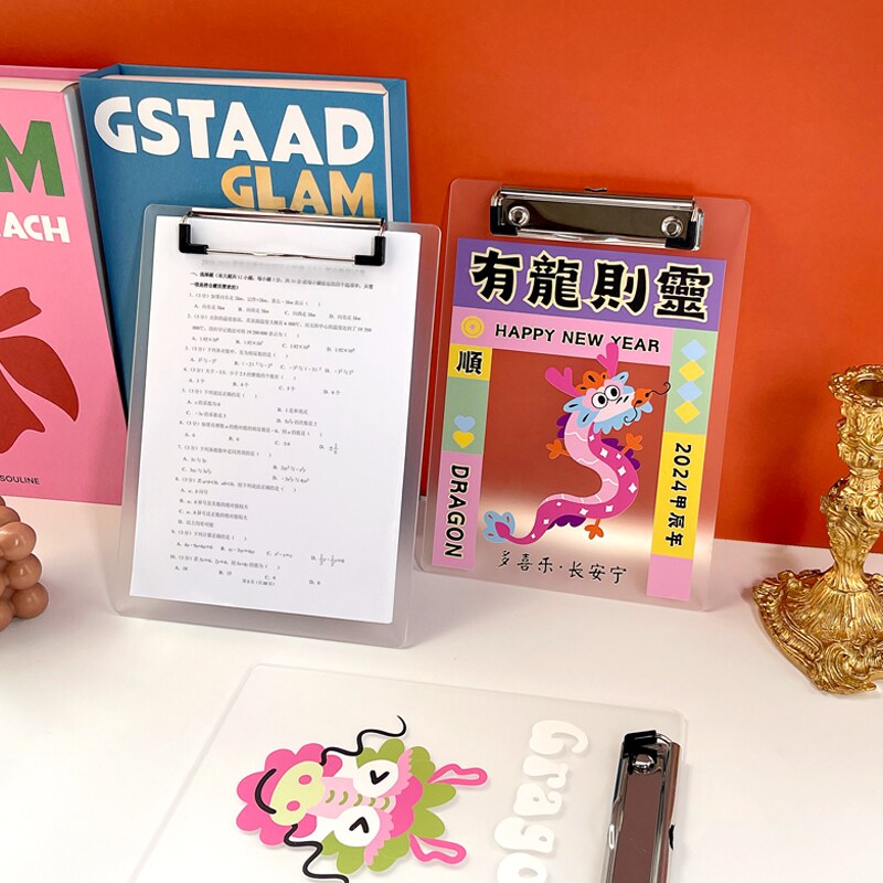 薇素蔓文件夹书夹写字板亚克力厚实不软塌写生板学生学校医院垫纸