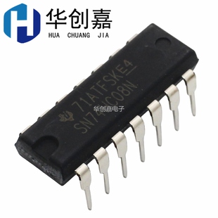 原装正品 SN74HC08N 直插DIP-14 逻辑电路-四路2输入正与门