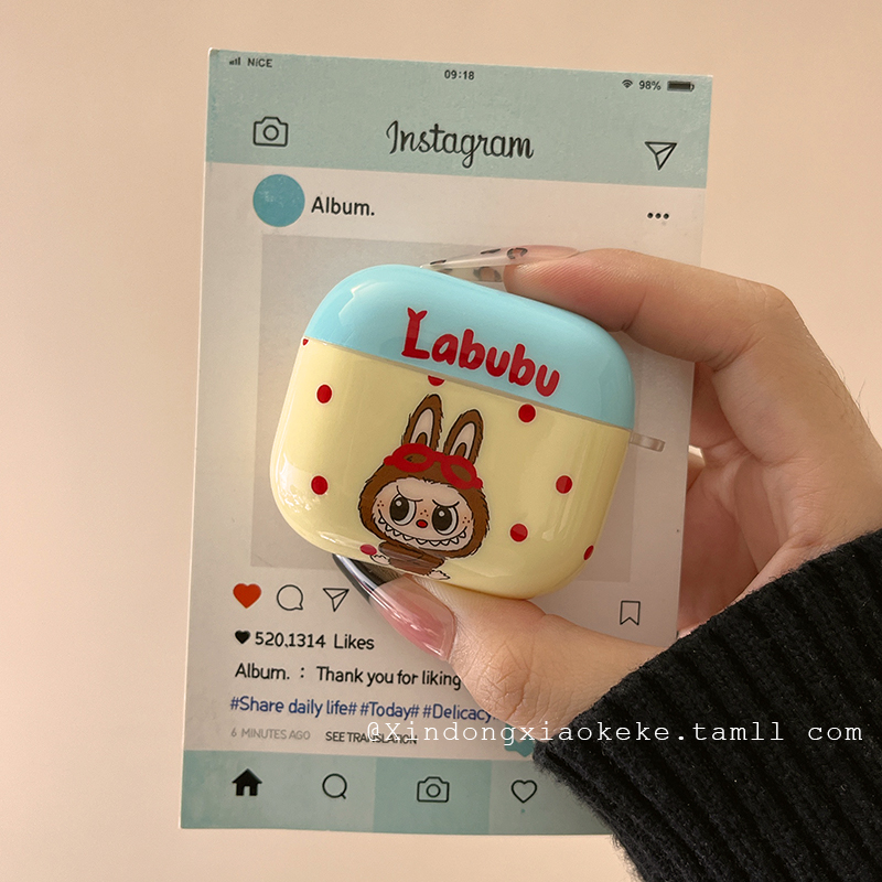 可爱卡通超火labubu拉布布适用苹果新3代airpods4蓝牙无线耳机保护套airpods1/2女airpodspro二代新款pro2男