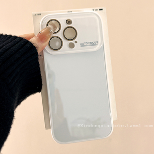 ins纯色简约带镜头膜适用苹果iPhone17ProMax手机壳16pro新款14高级感13小众14promax硅胶15情侣12创意11全包