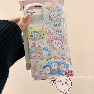 可爱卡通吉伊卡哇棉花糖猫咪适用苹果iPhone16ProMax手机壳15pro新款14少女13小众14promax硅胶16pro创意全包