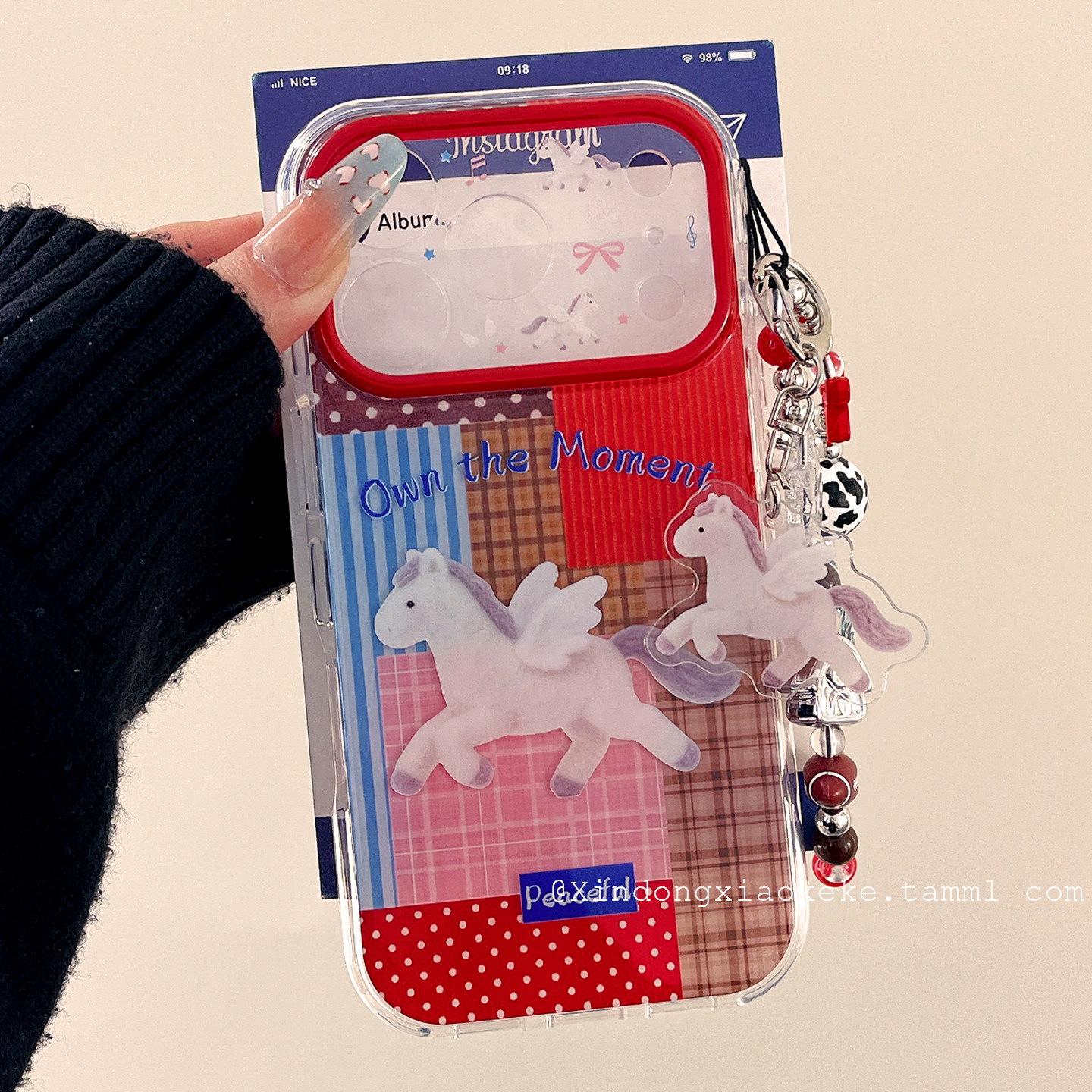 可爱格纹拼接小马适用苹果iPhone17ProMax手机壳16pro新款15小众14pro带链条15promax硅胶17pro创意新年全包,3C数码配件,手机保护套/壳,淘宝优惠券,粉丝福利购,淘宝优惠卷