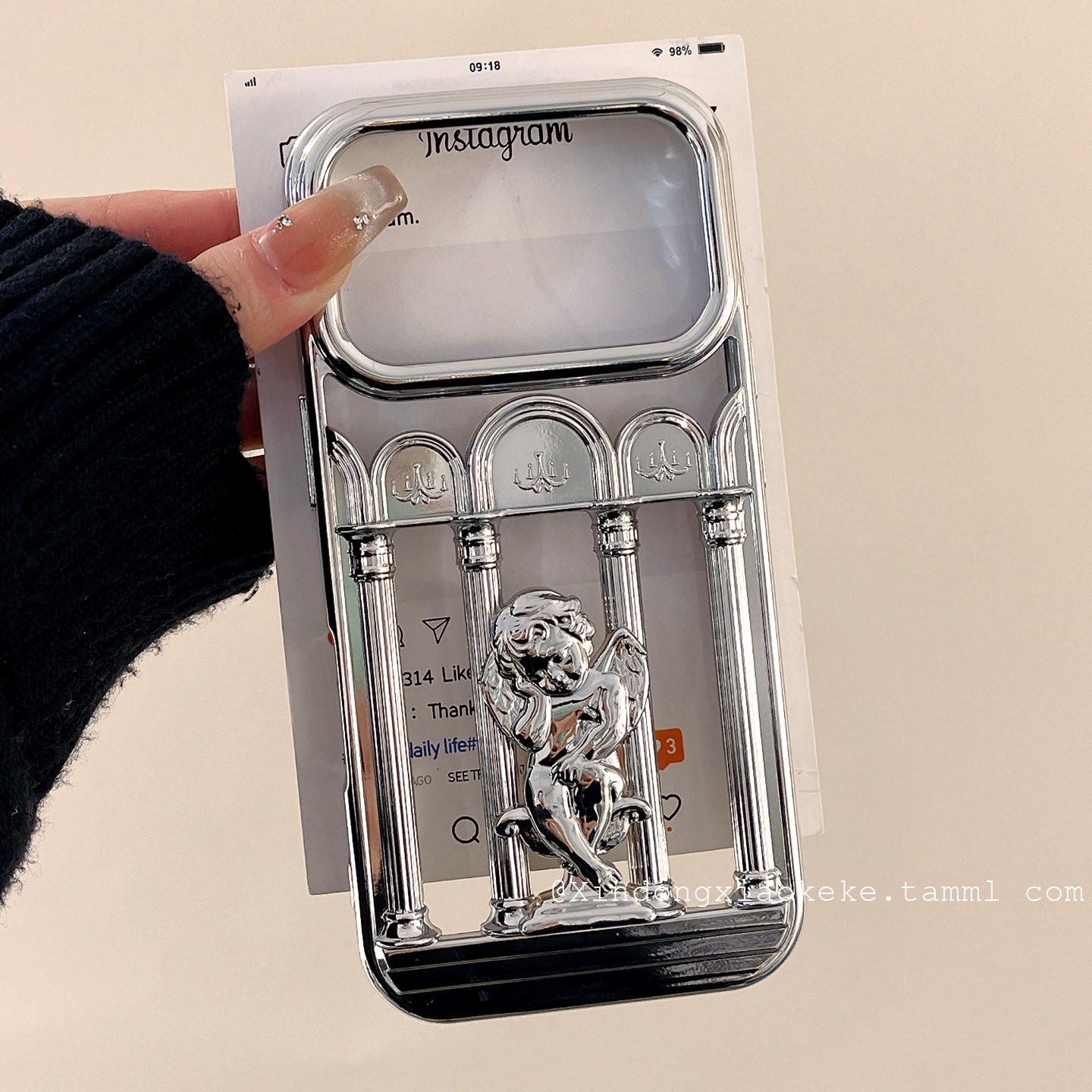 美式立体镂空罗马柱天使适用苹果iPhone17ProMax手机壳16pro新款15小众13情侣14promax硅胶17pro创意高级全包