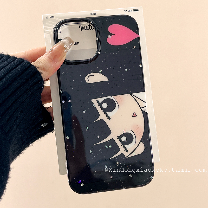 日系爱心女孩适用苹果手机壳