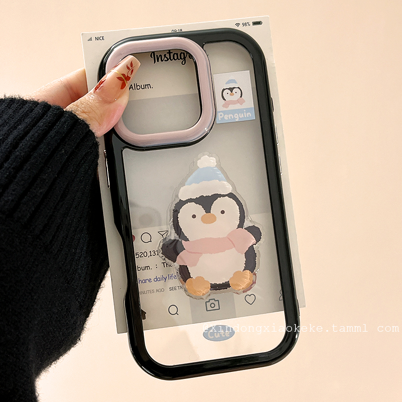 可爱jellycat西高地企鹅带支架适用苹果iPhone16ProMax手机壳情侣15pro新款14硅胶13小众15女14pro创意12全包