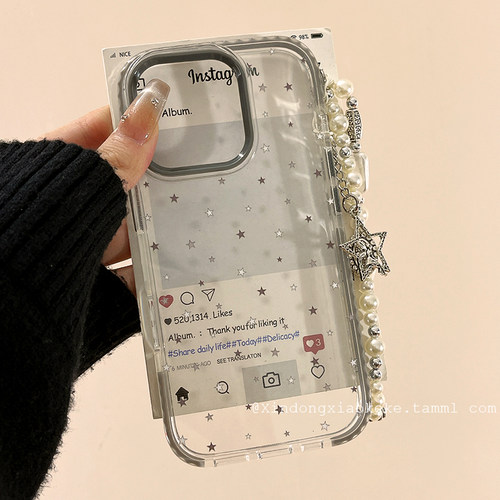 透明满屏星星苹果手机壳