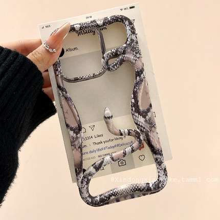 个性创意镂空蟒蛇纹适用苹果iPhone16ProMax手机壳15新款14情侣13小众14promax女16硅胶15pro高级感12全包11