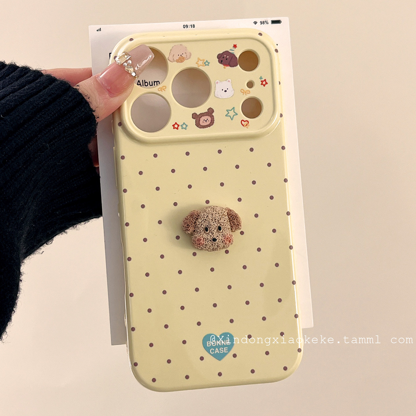 卡通可爱波点立体小狗适用苹果iPhone17ProMax手机壳16pro新款15女款13小众14promax硅胶17pro创意网红12全包,3C数码配件,手机保护套/壳,淘宝优惠券,粉丝福利购,淘宝优惠卷