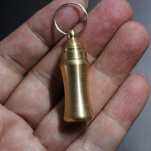 新品纯黄铜药g瓶迷你药盒便携式户外防水小药罐急救药丸瓶金属密