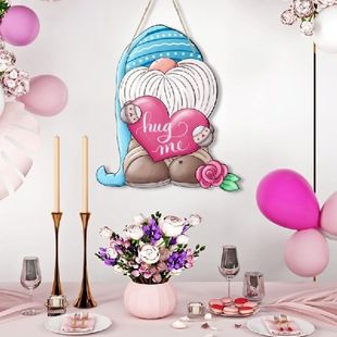 极速Classic Woioden Gnome Valentines Day Signs Decorative Gn