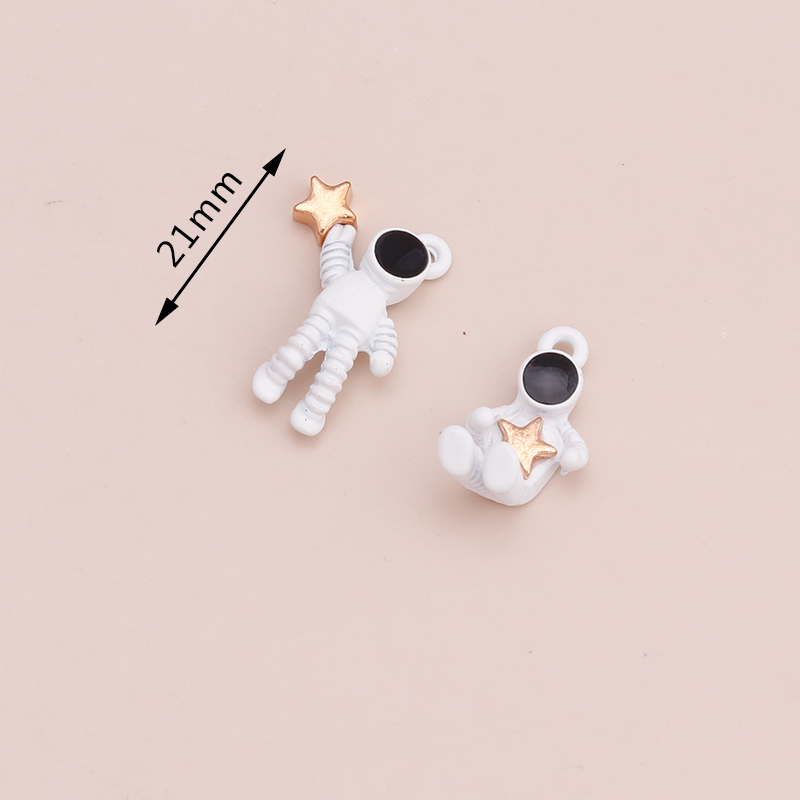 极速10pcs Enamel Astrponaut Stars Charms for DIY Bracelets &