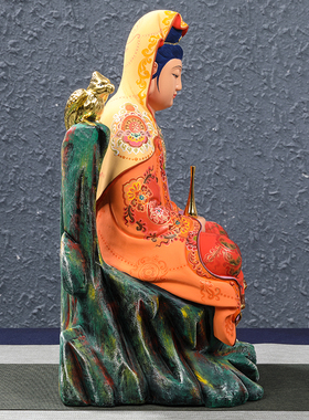 新品慈航道人神像香樟木木雕慈航仙姑真人家用南海V观音观世音大