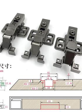 极速全盖 方头铝框玻璃门铰链 窄边框铝型材门框合页 2Z0铝框缓冲