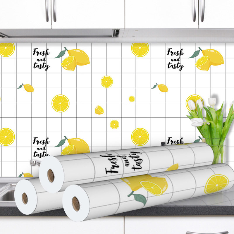 新品厨房防油污贴纸自粘耐高温灶台面墙壁纸橱柜油烟X机瓷砖墙体