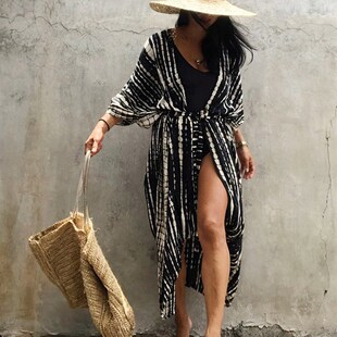 Halo 极速Fitshinling DYyeing Swimwear Kimono Summer Vintage