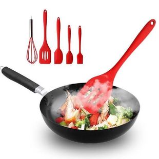 极速5PCSset Silicone Cooking Utensils Set NoQnstick Spatula