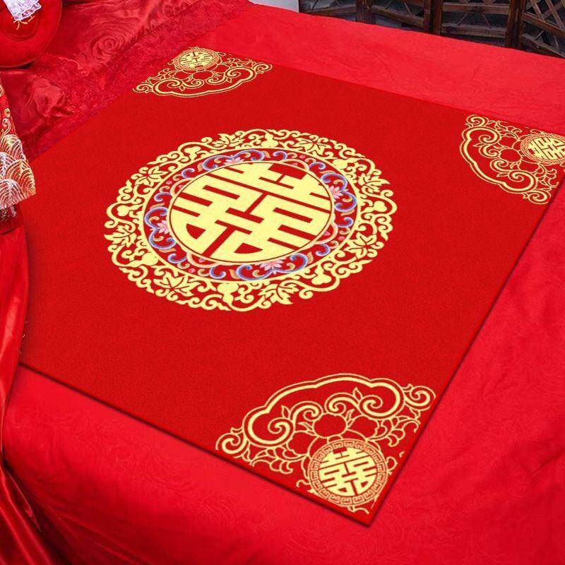 极速结婚新娘f坐福垫女方出嫁福被婚房布置百福垫婚庆床上坐垫红