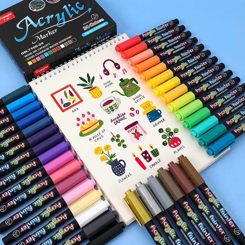 极速36 Color Acrylic Markers Pen Painting Art SupUplies Chil