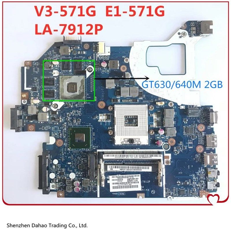 极速Q5WVH LA-7912P Mainboard For Acer aspire PV3-571 V3-571G