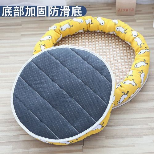 极速夏季狗窝圆形凉席窝猫咪降温垫泰G迪中小犬猫藤编凉席垫日用