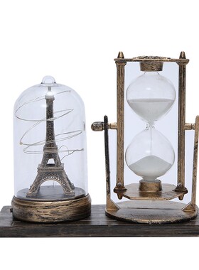 极速创意铁e塔带灯沙漏 桌面书桌摆件学生男女朋友同学节日礼物工