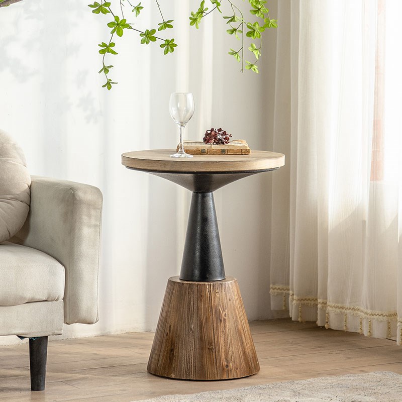 极速侘寂风民宿阳k台客厅卧室茶几小桌子复古做旧沙发边几家用木