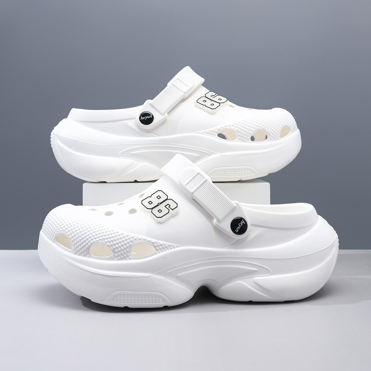 洞洞鞋男厚底增高舒适夏季外穿厚底防滑包头拖鞋沙滩凉鞋户外涉水