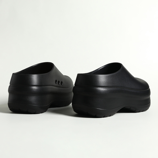 黑色厚底增高穆勒厨师拖鞋 外穿勃肯EVA软底踩屎感防滑包头 男女款