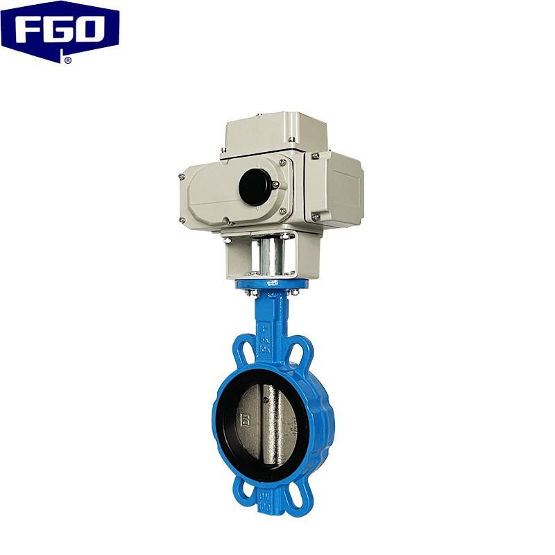FGO 电动蝶阀 对夹式/球墨铸铁+橡胶 开关型 220V/380V D971X-10Q