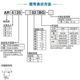 AR825 835 溢流形大口径气动 12内部先导式 935 减压阀AR925