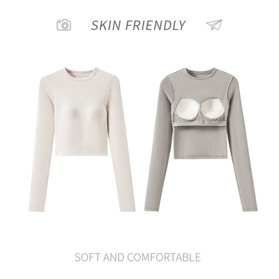 免穿文胸设计感长袖雅黎兮