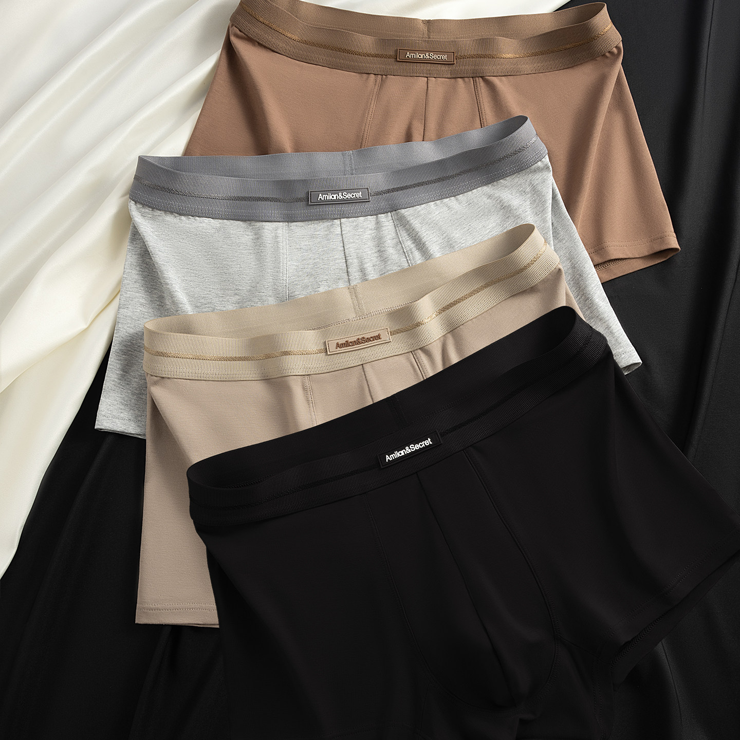 男士内裤男生纯棉质透气薄款简约螺纹简约潮流运动平角四角短裤衩,女士内衣/男士内衣/家居服,男平角内裤,淘宝优惠券,粉丝福利购,淘宝优惠卷