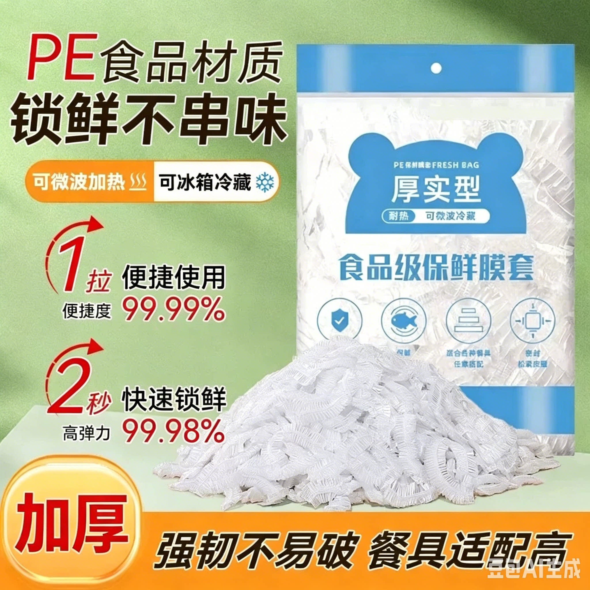 弹力保鲜膜套家用碗盘罩食品保鲜袋厨房剩菜水果防尘密封日常用品