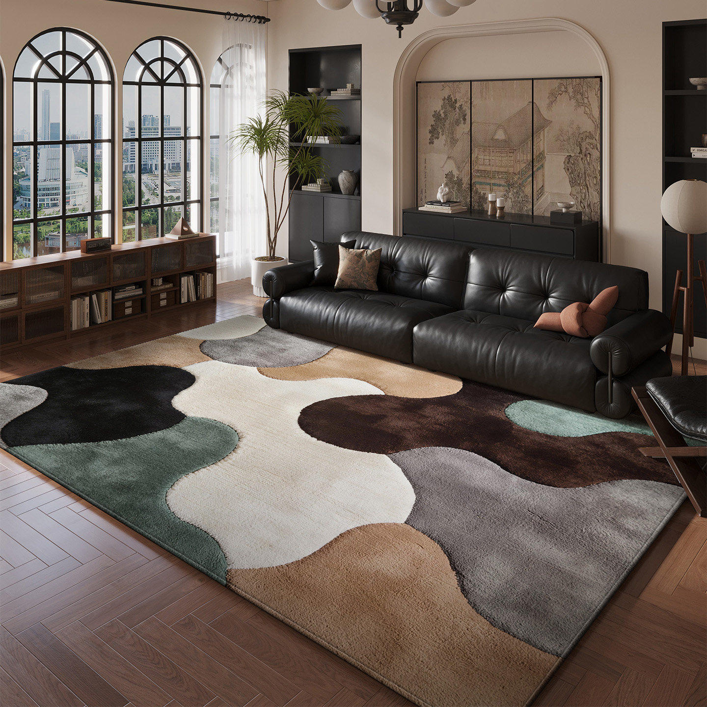 中古风圈绒客厅地毯2026新款防水防污耐磨防滑沙发茶几毯可擦免洗,居家布艺,地毯,淘宝优惠券,粉丝福利购,淘宝优惠卷