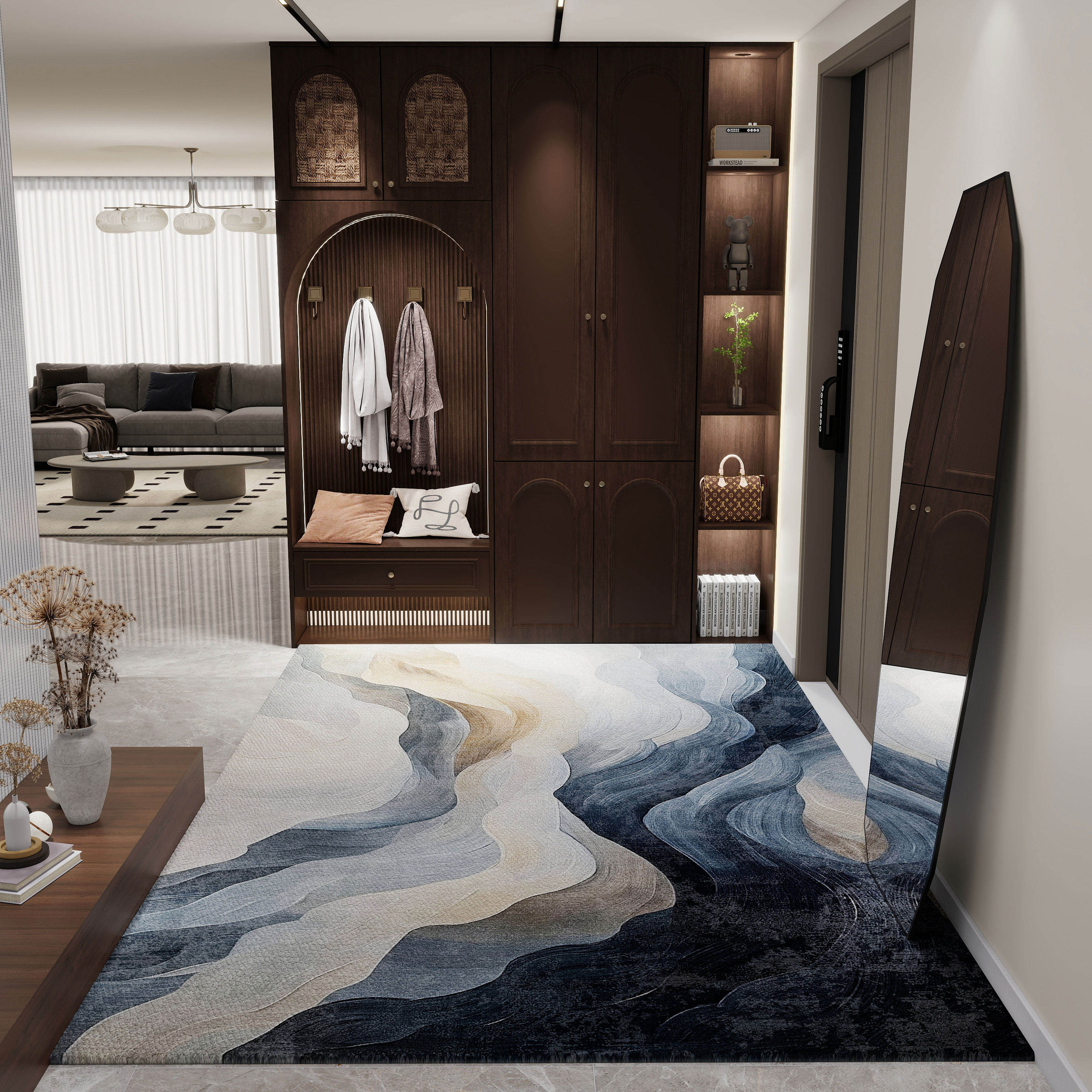 现代轻奢风入户门地垫圈绒高级感可裁剪防水防污家用门口蹭土地毯,居家布艺,入户地垫,淘宝优惠券,粉丝福利购,淘宝优惠卷