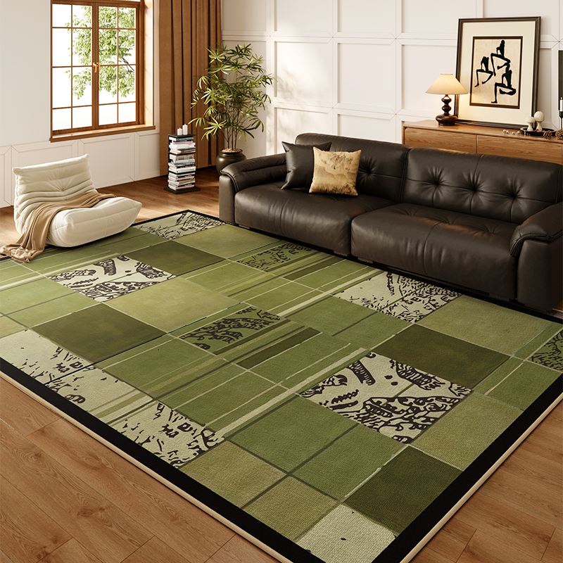 中古民族风客厅地毯防水防污沙发茶几毯子可擦免洗高级感耐磨防滑