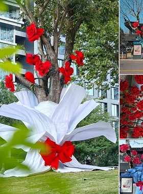 树上开花 红玫瑰超大巨型摆件活动门头装饰节日打卡开业端午店铺